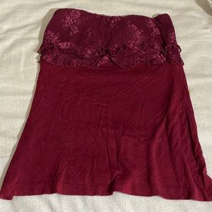 Charlotte Russe | maroon lace tube top